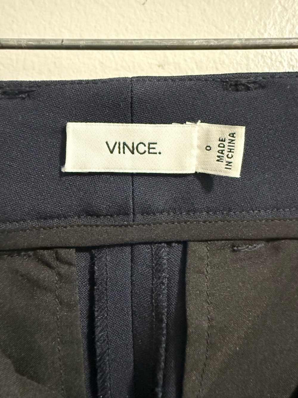 Vince Wool Blend Tapered Trousers | Navy Blue - Picture 3 of 7
